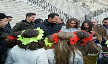 زيارة الرئيس الأسد و عائلته إلى دير صيدنايا في عيد الميلاد