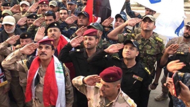 احنفالات الجيش العراقي في كركوك و انزال العلم الكردي و رفع العلم العراقي 