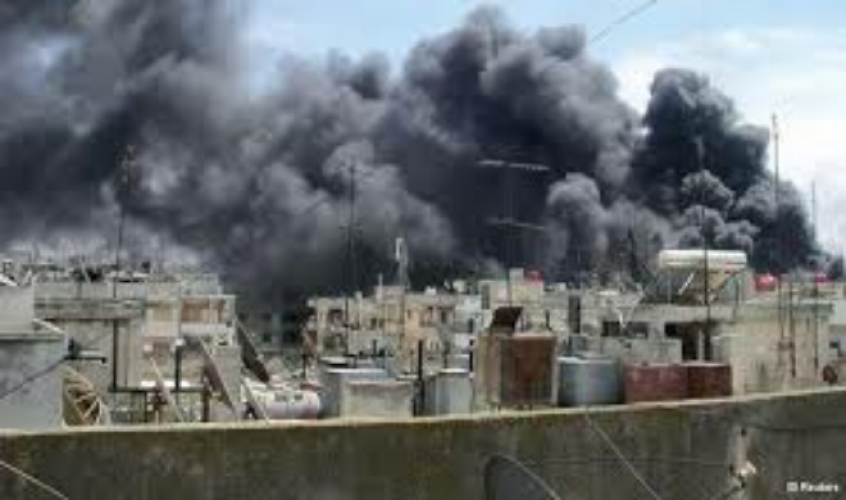 انفجار مستودع ذخيرة للمجموعات الإرهابية في حي بني زيد بحلب