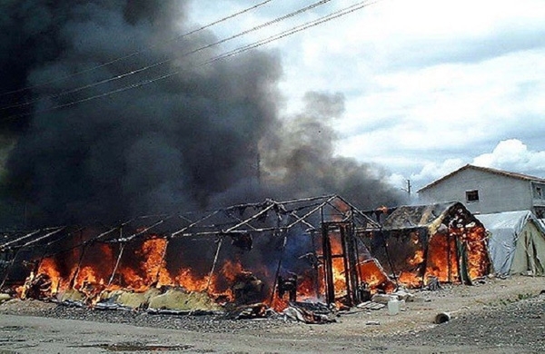 حريق ضخم في مخيم للنازحين في كركوك