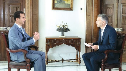 الرئيس الأسد يكشف لتلفزيون (إس آر إف) السويسري  حقيقة الإعلام المُغرض من خلال صورة الطفل عمران