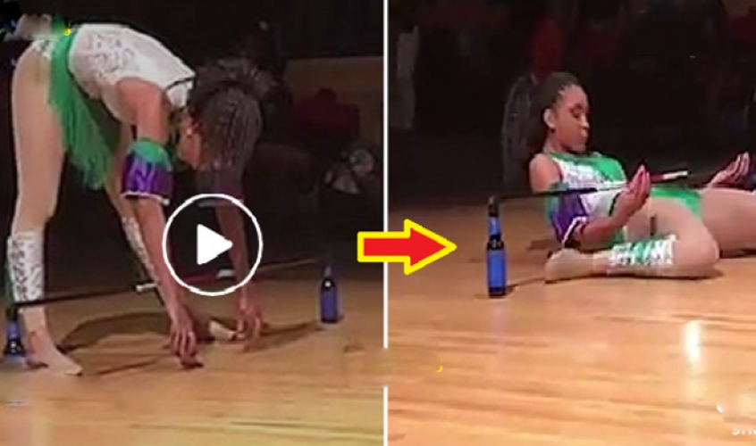 بالفيديو..فتاة ترقص الليمبو و تمر أسفل عصا على ارتفاع زجاجة عن الأرض!