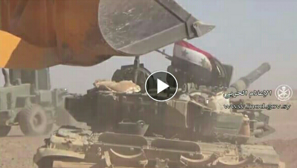 مشاهد توضع وتحصين مواقع الجيش السوري والحلفاء على الحدود العراقية