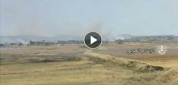 من تصدي وحدات الجيش السوري لهجوم جبهة النصرة في محيط مدينة البعث بريف القنيطرة