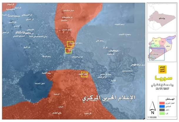 وضعية تظهر تقدم الجيش السوري وحلفائه في ريف دمشق الجنوبي الشرقي والسيطرة على عدة تلال في محور جبل سيس