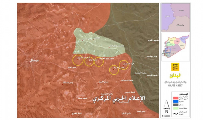  بالخريطة : آخر وضعية لجرود عرسال بعد دحر مسلحي جبهة النصرة