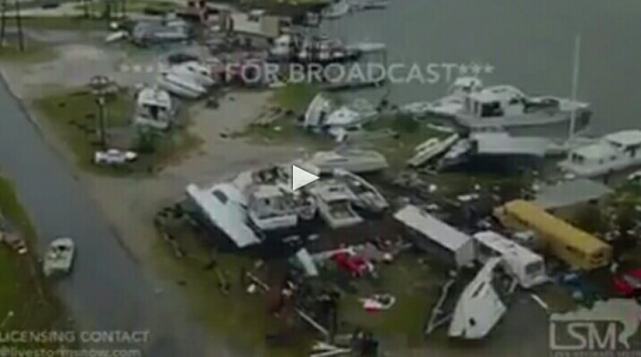 بالفيديو.. لقطات من طائرة دون طيار لآثار الإعصار 