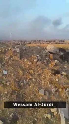 من استهداف الجيش لمواقع النصرة على محور عين ترما في الغوطة الشرقية لدمشق