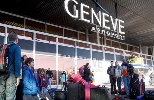 تعليق حركة الملاحة في مطار جنيف بسبب الثلوج
