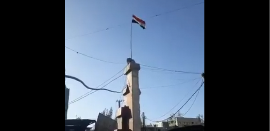 بالفيديو ..العلم السوري في حمورية بالغوطة الشرقية