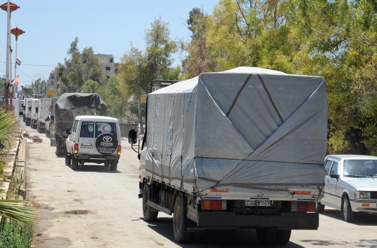 مركز المصالحة: اتفاق مع مسلحي الغوطة لإدخال شحنة مساعدات للاهالي