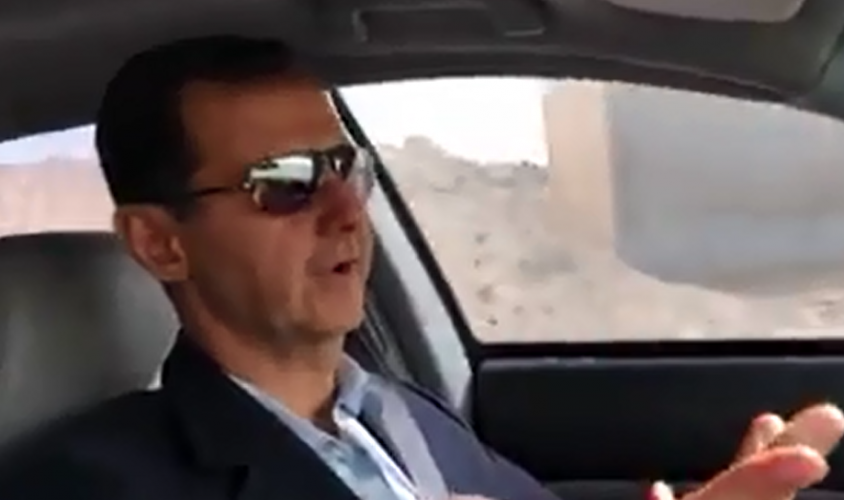 بالفيديو : الرئيس الأسد في الطريق إلى الغوطة الشرقية.. الجزء الثامن