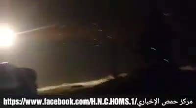 حمص.. لحظة اعتراض صواريخ العدوان الثلاثي و اصابة الهدف