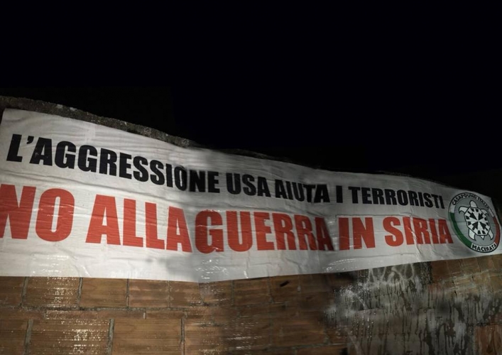 مئة مدينة إيطالية ترفع يافطات تندد بالعدوان الثلاثي على سورية