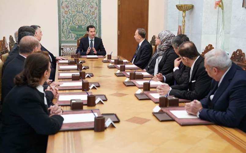 أمام الرئيس الأسد.. رئيس وأعضاء المحكمة الدستورية العليا يؤدون اليمين 