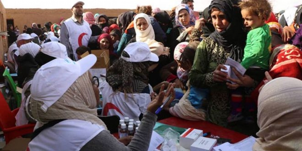 الهلال الأحمر ينفذ حملة تلقيح واسعة للأطفال في مخيم الركبان بالتنف