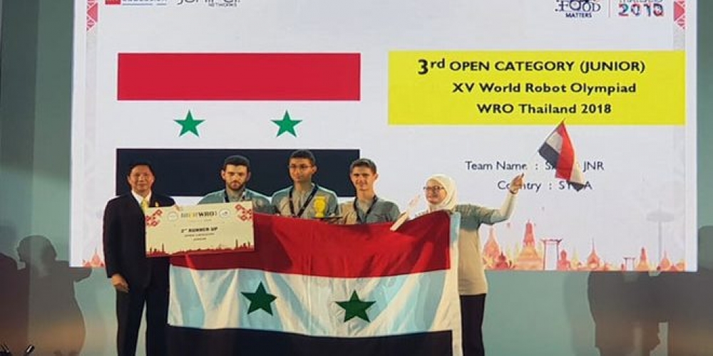 سورية تحرز المرتبة الثالثة في الفئة المتوسطة من المسابقة المفتوحة لنهائيات أولمبياد الروبوت العالمي   