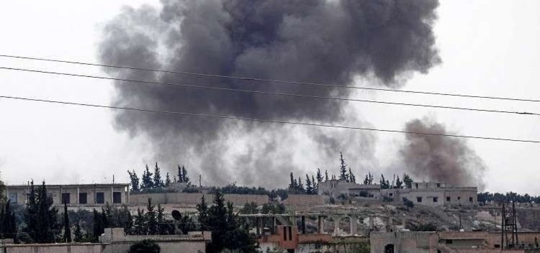 المجموعات الإرهابية تعتدي بالقذائف على مدينة السقيلبية بريف حماة الشمالي