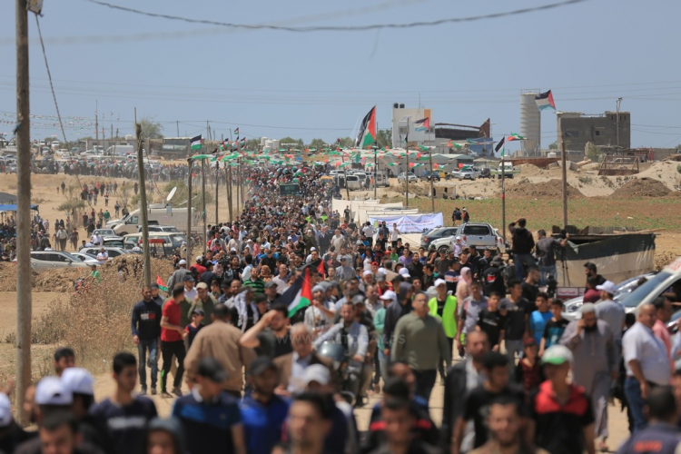 عشرات الاصابات بالرصاص خلال قمع الاحتلال للمسيرة المليونية شرق قطاع غزة