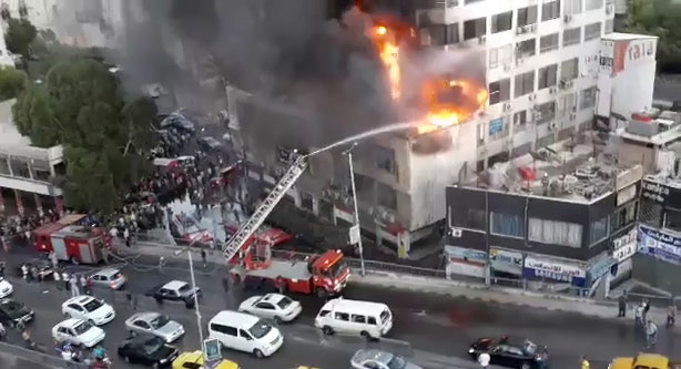 إخماد حريق في برج دمشق   