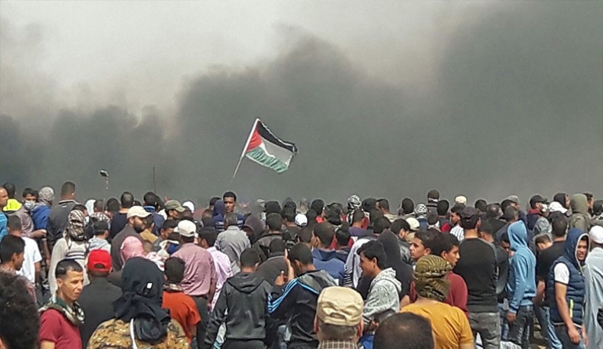  عشرات الاصابات خلال قمع الاحتلال لمسيرات العودة السلمية شرق قطاع غزة