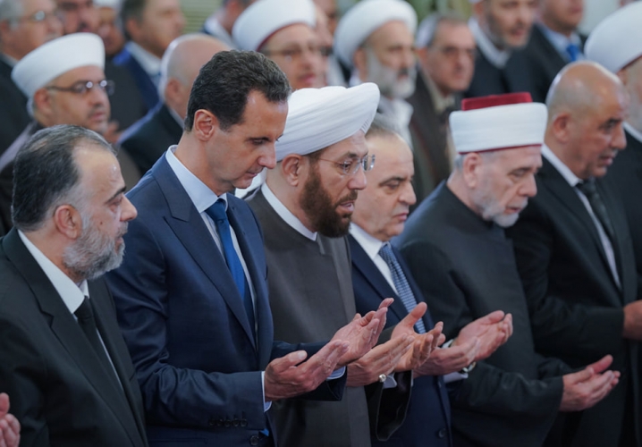 الرئيس الأسد يشارك في الاحتفال الديني بذكرى المولد النبوي الشريف في رحاب جامع المرابط بدمشق