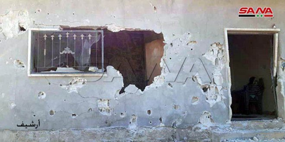 أضرار مادية نتيجة اعتداء مجموعات إرهابية منتشرة بريف إدلب الجنوبي بالقذائف على السقيلبية 