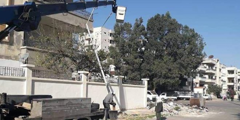 انارة محاور مدينة حمص الرئيسة بالطاقة الشمسية