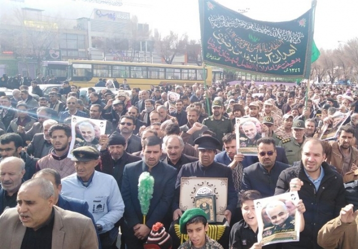 تظاهرات في إيران تنديداً بإغتيال سليماني والمهندس