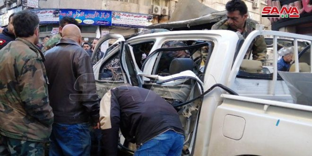 إصابة اثنين من المارة في انفجار عبوة ناسفة بسيارة في منطقة المرجة بدمشق   