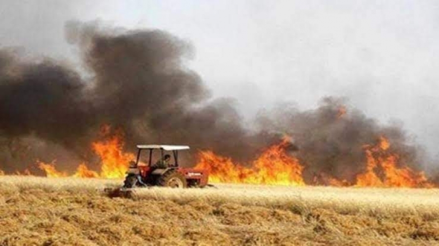 الحرائق  تلتهم المحاصيل الزراعية في بلدات وقرى الحسكة.