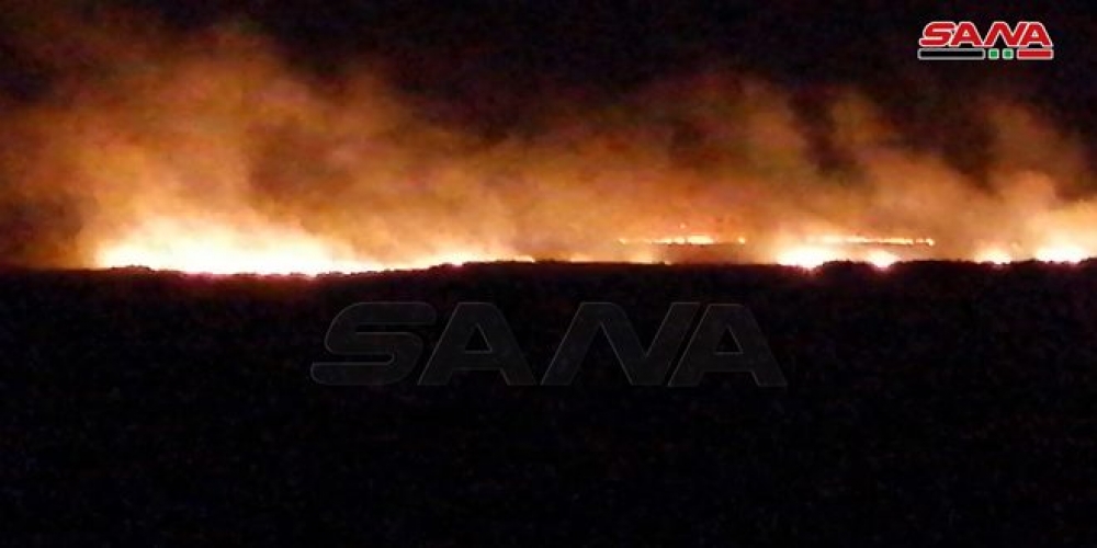 إخماد حريق كبير على الحدود السورية الأردنية