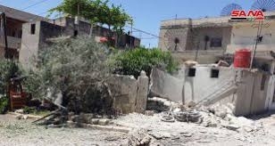 الإرهابيون المنتشرون في ريف إدلب الجنوبي يعتدون بعدة صواريخ على بلدة جورين بريف حماة