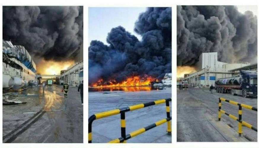 حريق هائل داخل منشأة غذائية في مدينة صناعية وسط إيران يسفر عن خسائر فادحة