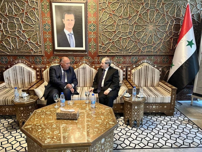 وصول وزير الخارجية المصري سامح شكري إلى مطار دمشق الدولي