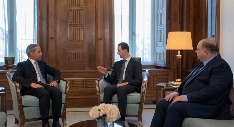 الرئيس بشار الأسد يستقبل الدكتور فائق زيدان رئيس مجلس القضاء الأعلى في العراق.