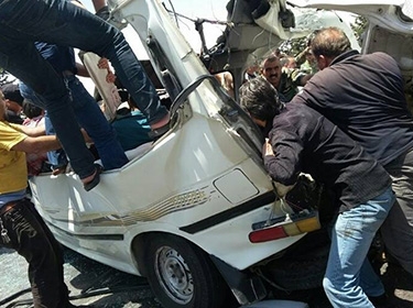 حادث مروع على طريق دمشق حمص يسفر عن وفاة 4 أشخاص