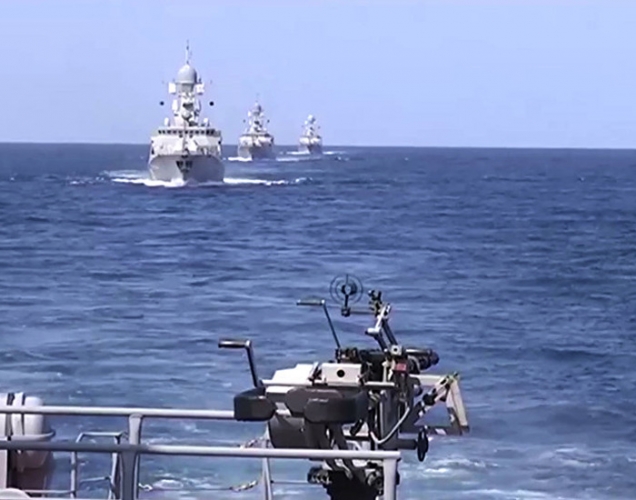 الدفاع الروسية تعلن عن اختبار مفاجئ لسفن بحر القزوين 