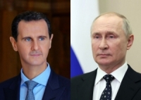 الرئيس الأسد يهنئ الرئيس بوتين بمناسبة فوزه في الانتخابات الرئاسية الروسية