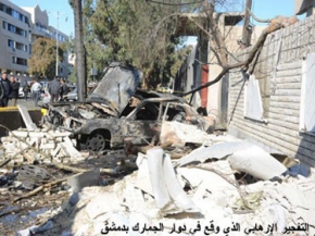تفجيران إرهابيان يستهدفان دمشق واستشهاد عدد من المدنيين وعناصر حفظ النظام جراء التفجيرين