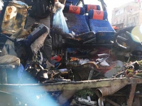 تفجير ارهابي استهدف حافلة لنقل الركاب في دمشق