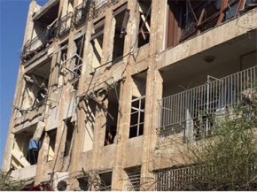 اثار الدمار نتيجة سقوط القذائف في مدينة الباب بحلب 
