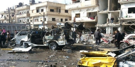 استشهاد 14 شخص وإصابة العشراب بتفجير إرهابي بمدينة حمص
