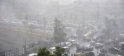  الأمطار التي شهدتها العاصمة دمشق ظهر اليوم