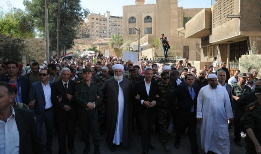 محافظ ريف دمشق يزور قدسيا والهامة ويطلع على واقع الخدمات فيهما