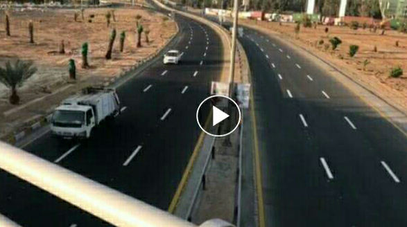 وزارة النقل تبث فيديو عن طريق المطار بعد تأهيله