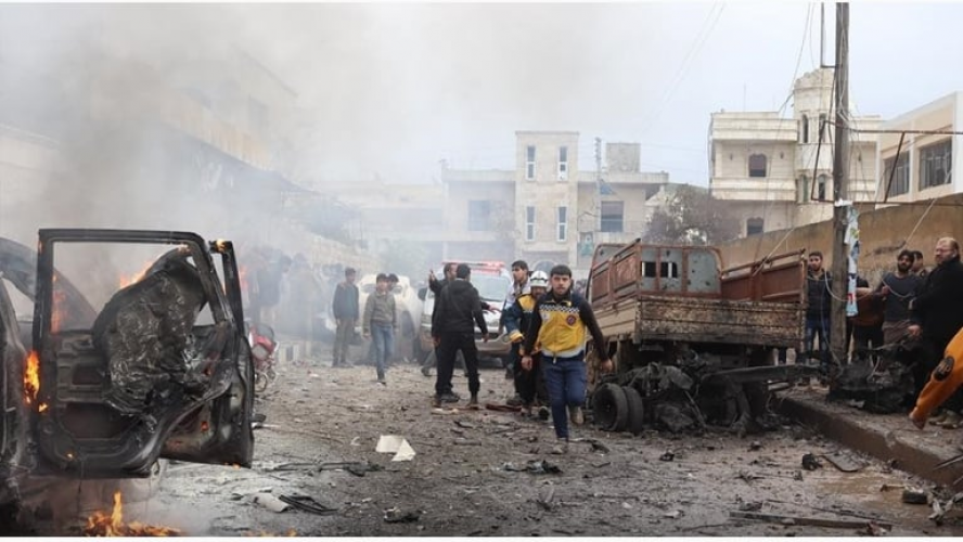  10  ضحايا بانفجار كبير في مدينة  الراعي شمال حلب