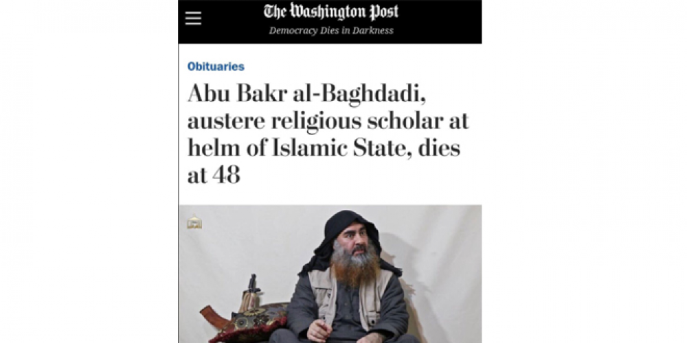 واشنطن بوست تنعي الإرهابي أبو بكر البغدادي… حملة سخرية وانتقادات واسعة تحيط بالصحيفة