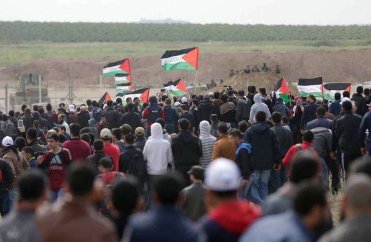  اصابات بين الفلسطينيين باعتداء العدو الاسرائيلي على مسيرات العودة شرق قطاع غزة