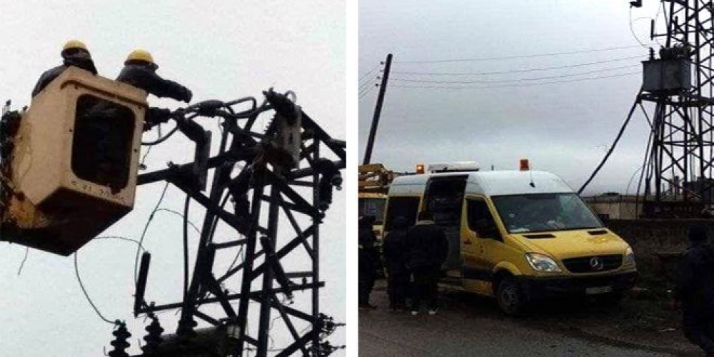 كهرباء حمص تواصل العمل لإصلاح أعطال خطوط التوتر بسبب الظروف الجوية